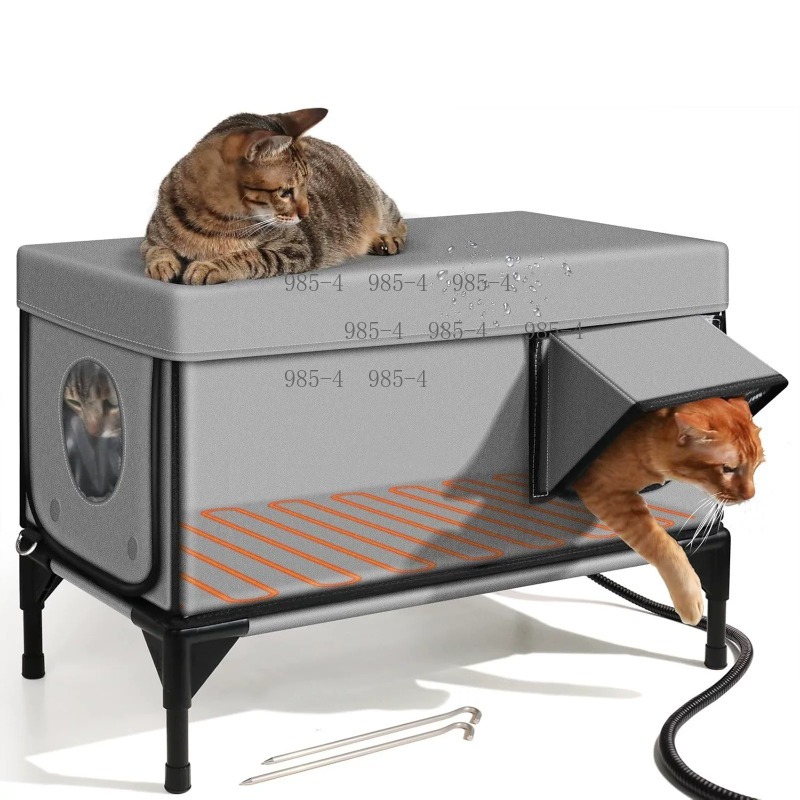 Pet Beds - บ้านสัตว์เลี้ยงกลางแจ้งแบบใช้ไฟฟ้า อบอุ่น กันลม กันฝน กันรอยขีดข่วน เหมาะสำหรับฤดูหนาว