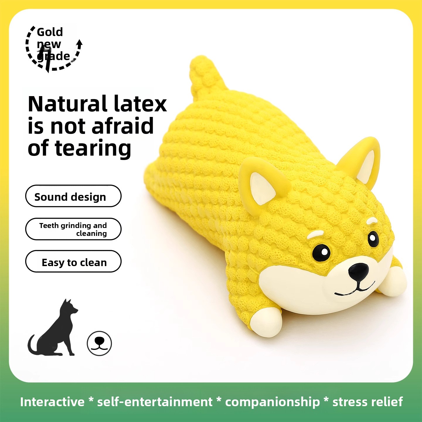 Interactive Squeaky Plush Dog Toy - ของเล่นหมียางลาเท็กซ์เสียงดัง สำหรับสุนัข ของเล่นทำความสะอาดฟัน พื้นผิวมีลวดลาย ของเล่นลูกสุนัข ของเล่นสัตว์เลี้ยงแบบมีเสียง
