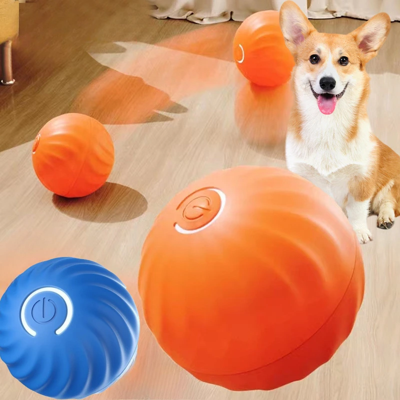 Automatic Moving Dog Ball - ลูกบอลของเล่นสัตว์เลี้ยง SS ลูกบอลของเล่นสุนัขเคลื่อนที่อัตโนมัติ ลูกบอลของเล่นสุนัขอัจฉริยะแบบ USB กระโดดหมุนได้