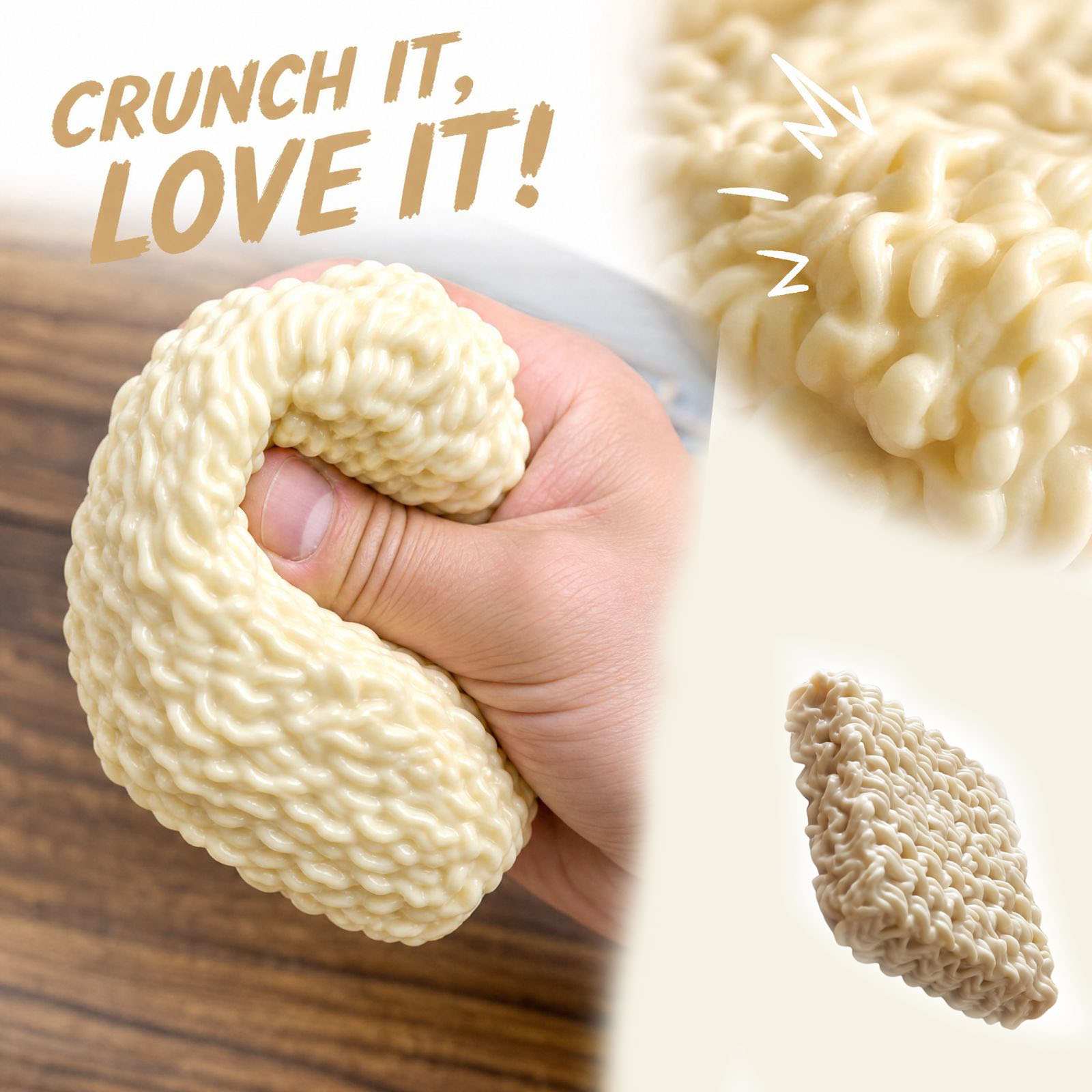 Interactive Squeaky Plush Dog Toy - บะหมี่กึ่งสำเร็จรูปจำลอง เสียงกรอบกรอบ ของเล่นบีบคลายเครียดรูปสุนัขน่ารัก ทำมือ บล็อกตัวต่อ ลูกบอลนุ่ม