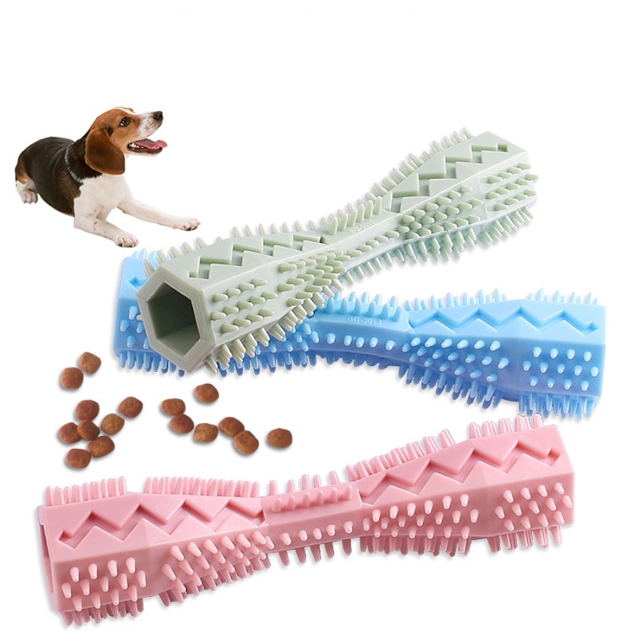 Indestructible Dog Chew Toy - ของเล่นกัดฟันสำหรับสัตว์เลี้ยง แท่งเคี้ยวสำหรับสุนัข ทนทานต่อการกัด ของเล่นสำหรับสัตว์เลี้ยงแสนสนุก ของเล่นปล่อยอาหาร แท่งทำความสะอาดฟันสำหรับเด็กฟันขึ้น
