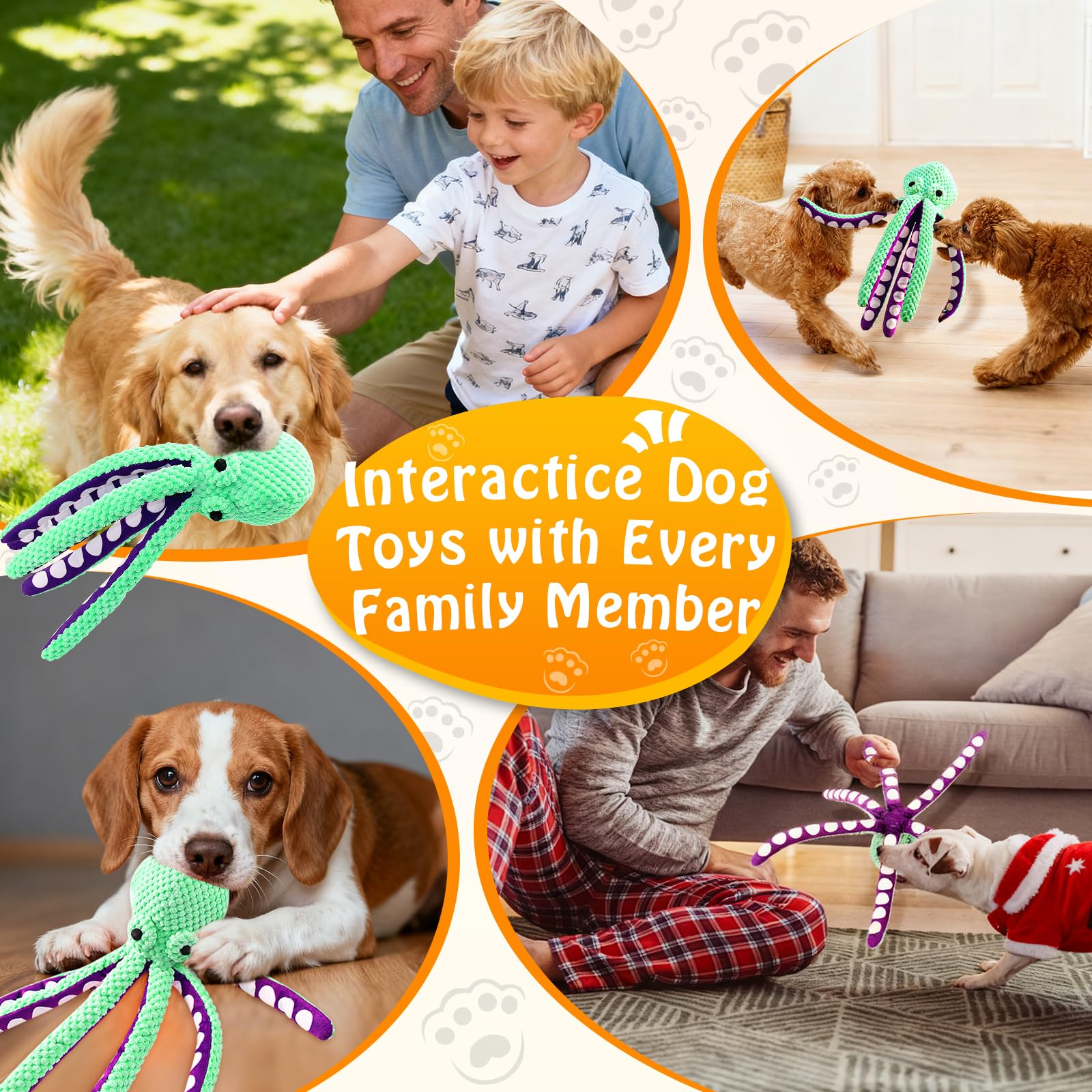 ของเล่นสุนัขตุ๊กตาปลาหมึกมีเสี - Indestructible Dog Chew Toy บทวิจารณ์และราคา