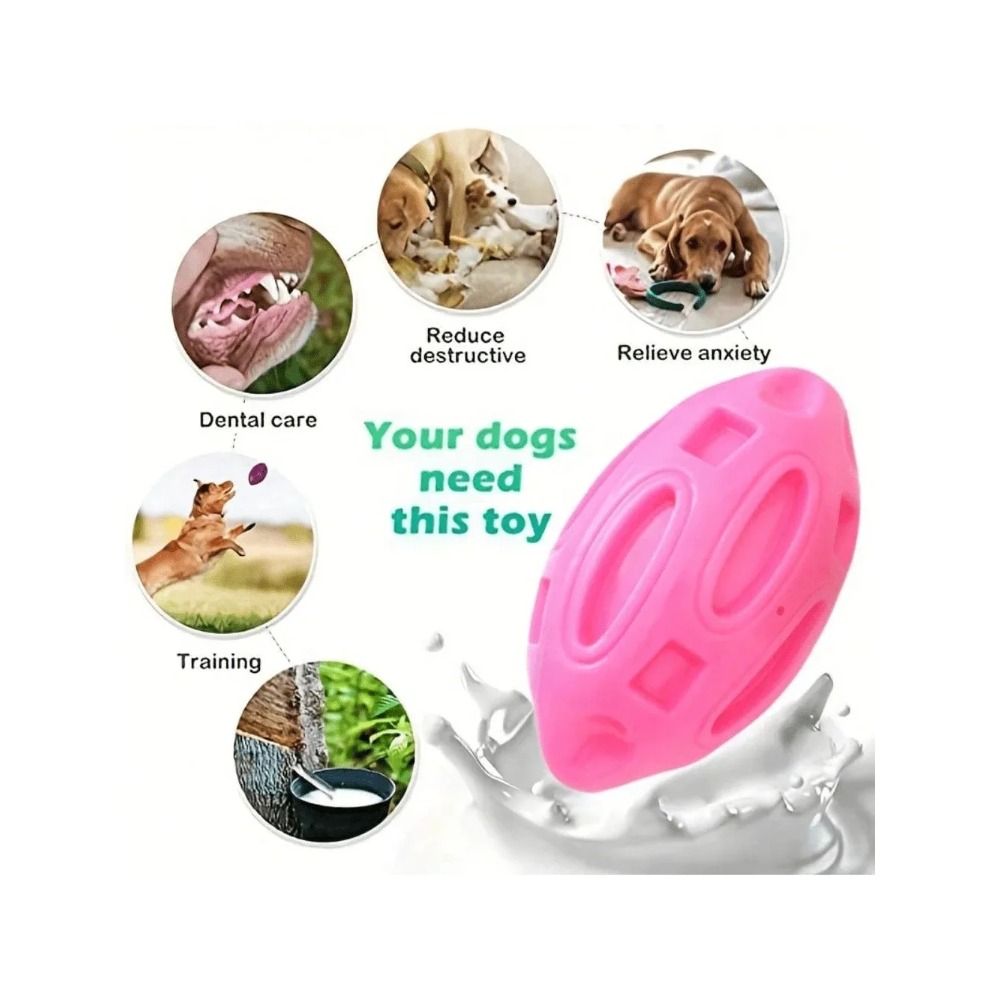ของเล่นลูกบอลรักบี้สำหรับสุนัข - Indestructible Dog Chew Toy บทวิจารณ์และราคา